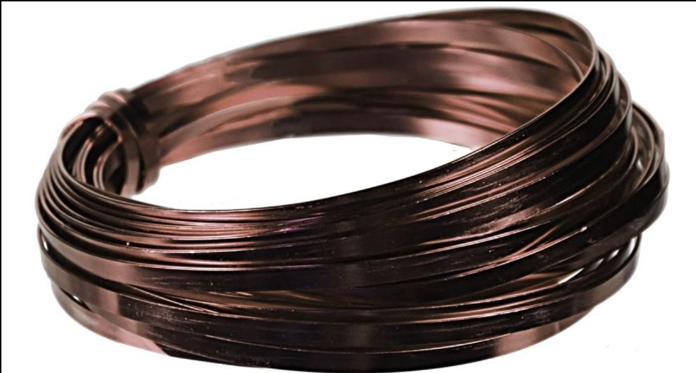 5MM X 29.5' FLAT ALUMINUM WIRE BROWN