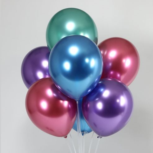 ASST 5’’ CHROME BALLOONS, 50 PCS, REG $5.29