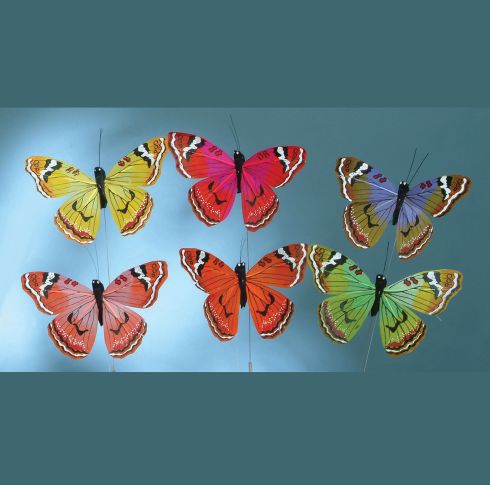 5in. FEATHER BUTTERFLIES, 12pk