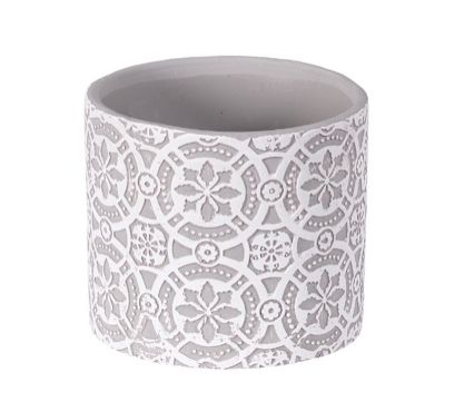40% off was $6 now $3.59. 4.125’’D X 3.75"H ROUND EMBOSSED CEMENT PLANTER