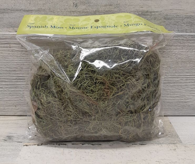 Spanish Moss - WFBM04 - 125 Cubic Inch Bag - Dyed Basil (approx. 4 oz)