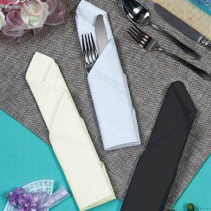 18” BLACK FABRIC NAPKIN 6 PCS TO THE PACK