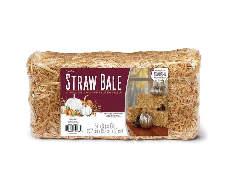 5" X 6" x 13’’ DECORATIVE STRAW BALE