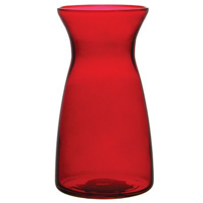 6 3/8"H X 3.15" GLASS RED/RUBY VIBE VASE