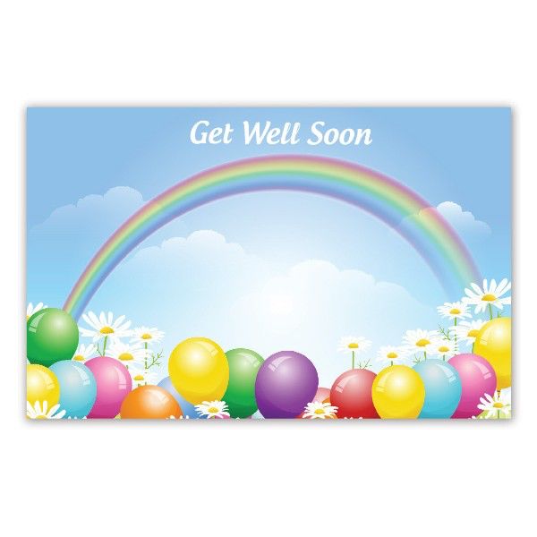 GET WELL SOON CAPRI CARD WITH RAINBOW