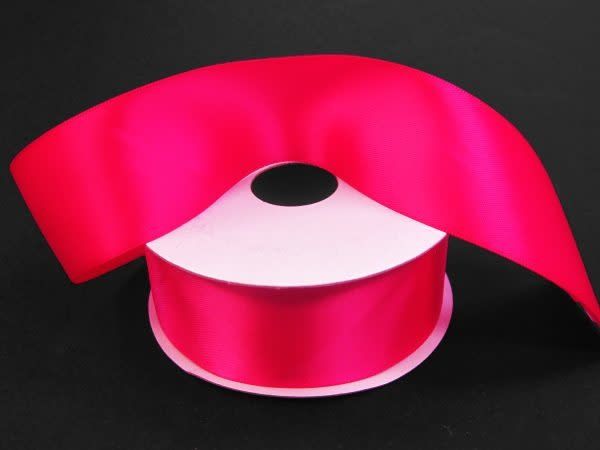 SILKY DOUBLE FACE SATIN NON WIRED EDGE 1.5"" x 25 YD FUCHSIA