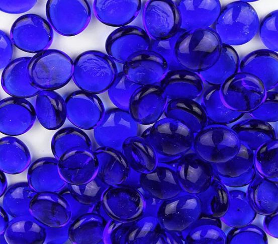 COBALT BLUE FLAT MARBLES 4.4 LBS, REG $9.99