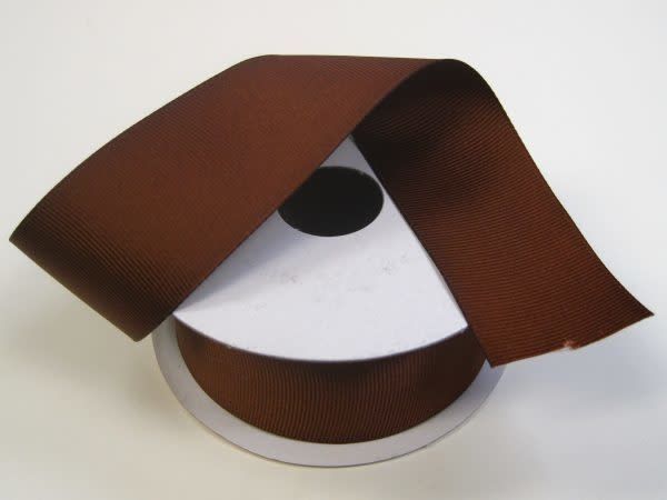 SOLID GROSGRAIN NON WIRED EDGE 1.5"" x 25 YD CHOCOLATE