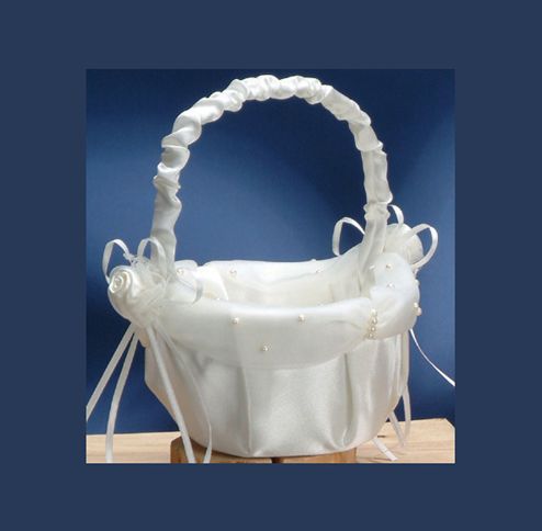6in.X8in. IVORY FLOWER GIRL BASKET