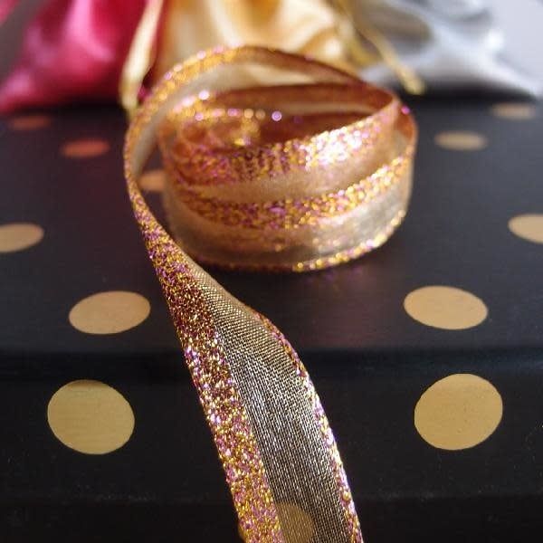 5/8’’ X 15 YDS GOLD SHEER/MET RIBBON
