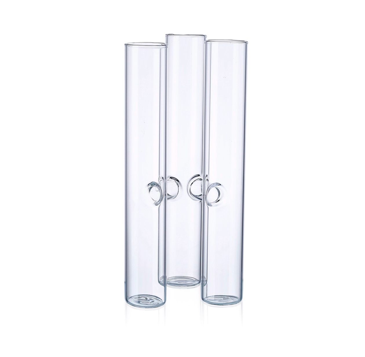 7"h x 3.5” X 3" ATTACHED 3 SMALL BUD VASE CYLINDERS