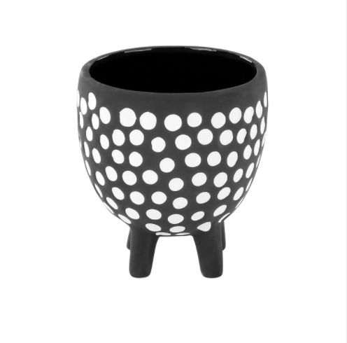 40% off was $12 now $7.19. 4" H x 4" W x 4" L BLK/WHT DOT CACHE