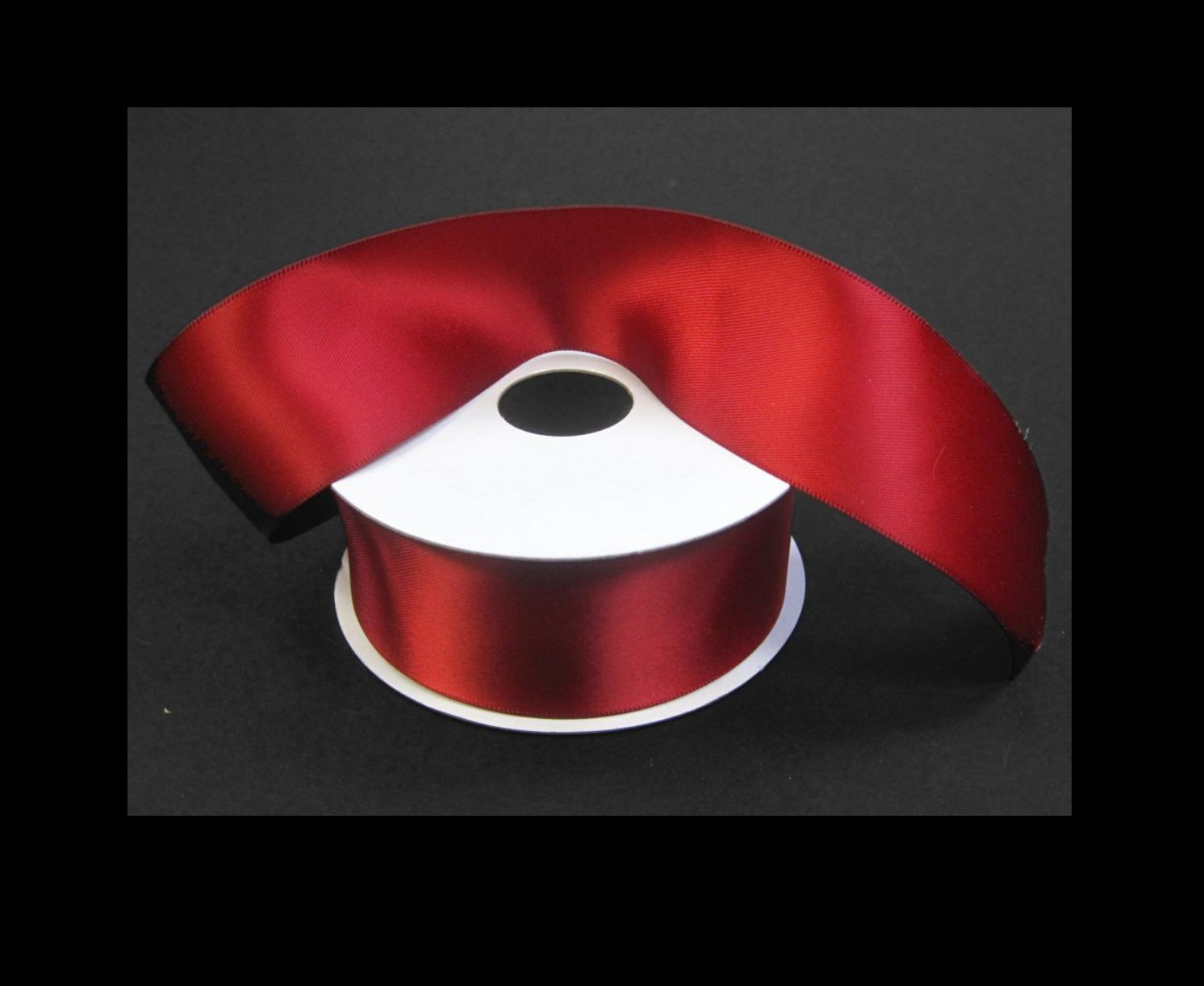 SILKY DOUBLE FACE SATIN NON WIRED EDGE 1.5"" x 25 YD BURGUNDY