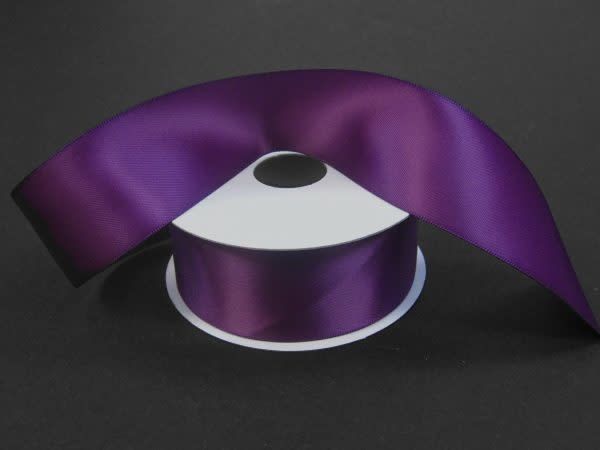 SILKY DOUBLE FACE SATIN NON WIRED EDGE 1.5"" x 25 YD EGGPLANT
