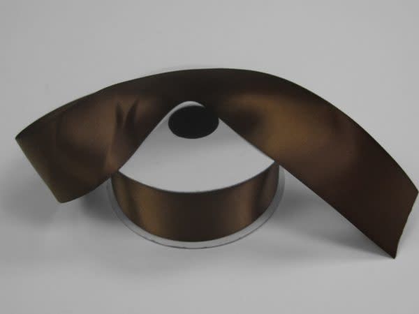 SILKY DOUBLE FACE SATIN NON WIRED EDGE 1.5"" x 25 YD CHOCOLATE