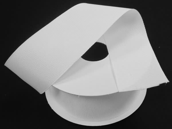 SOLID GROSGRAIN NON WIRED EDGE 1.5"" x 25 YD WHITE
