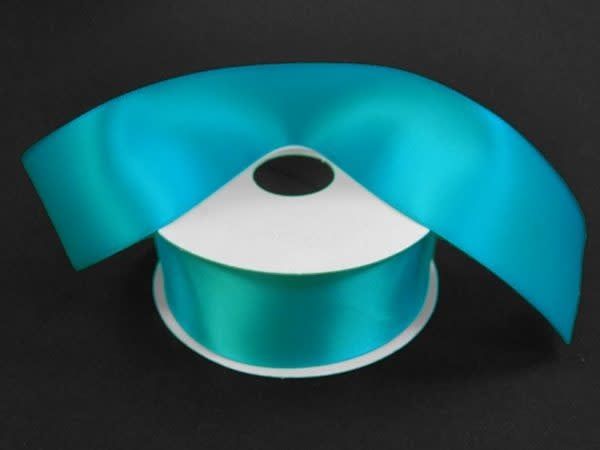 SILKY DOUBLE FACE SATIN NON WIRED EDGE 1.5"" x 25 YD TURQUOISE