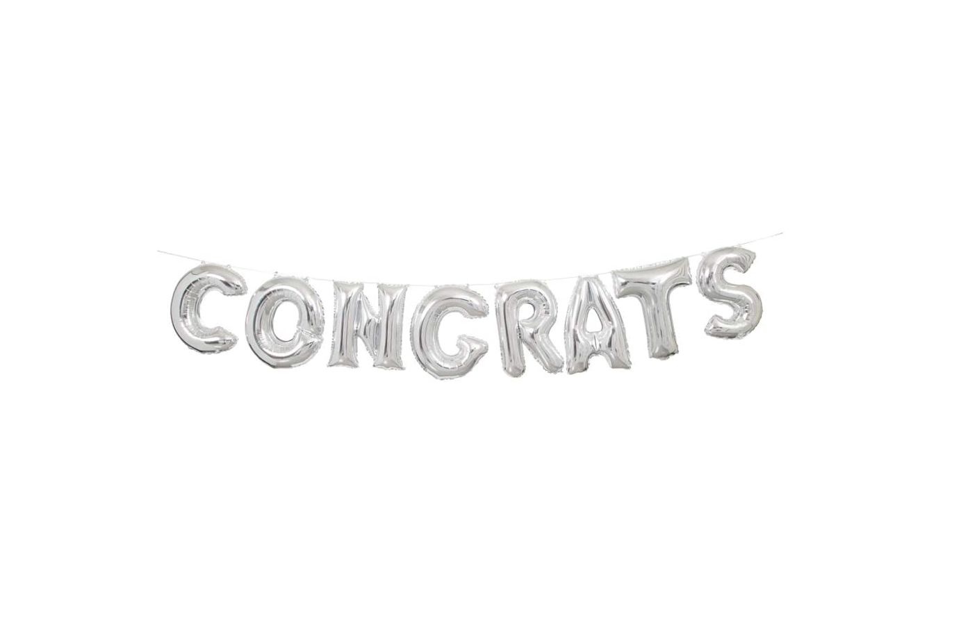 16’’ “CONGRATS” SILVER BALLOONS