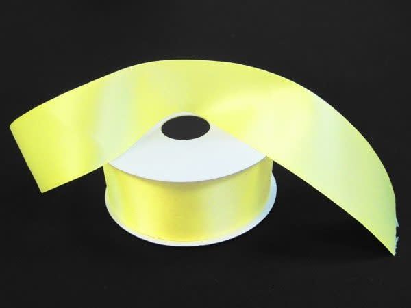 SILKY DOUBLE FACE SATIN NON WIRED EDGE 1.5"" x 25 YD YELLOW