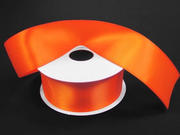 SILKY DOUBLE FACE SATIN NON WIRED EDGE 1.5"" x 25 YD ORANGE