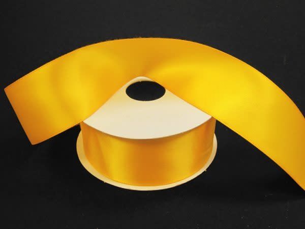 SILKY DOUBLE FACE SATIN NON WIRED EDGE 1.5"" x 25 YD SUNFLOWER