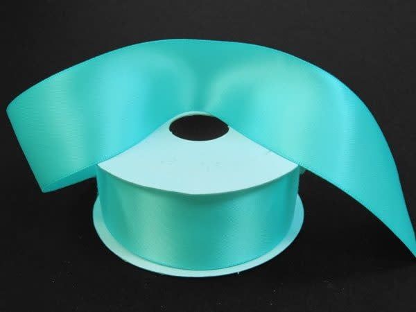 SILKY DOUBLE FACE SATIN NON WIRED EDGE 1.5"" x 25 YD AQUA