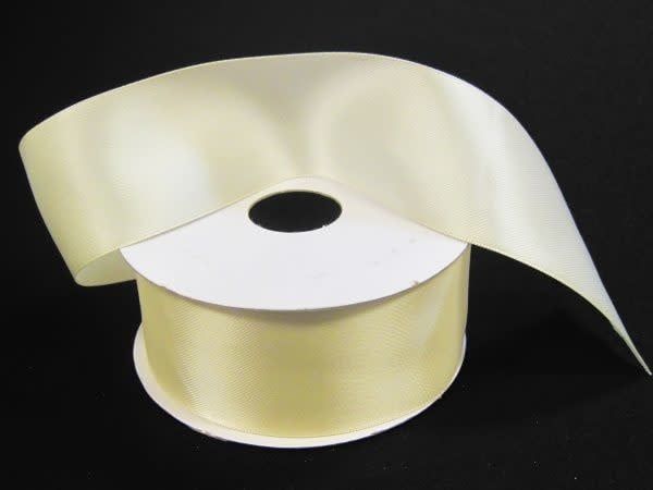 SILKY DOUBLE FACE SATIN NON WIRED EDGE 1.5"" x 25 YD IVORY