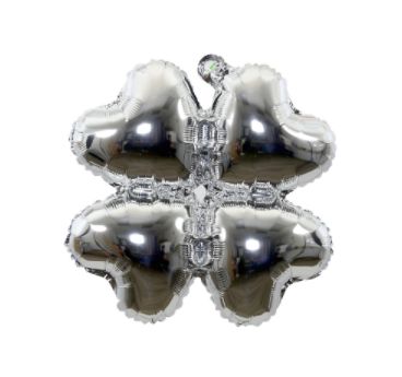 18’’ SILVER CLOVER SHAPED BALLOONS, 25 PCS reg $7.99