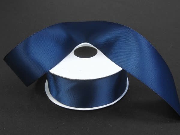 SILKY DOUBLE FACE SATIN NON WIRED EDGE 1.5"" x 25 YD NAVY BLUE