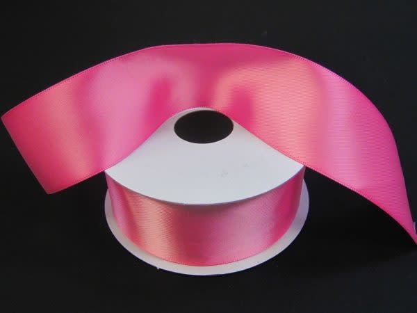 SILKY DOUBLE FACE SATIN NON WIRED EDGE 1.5"" x 25 YD HOT PINK