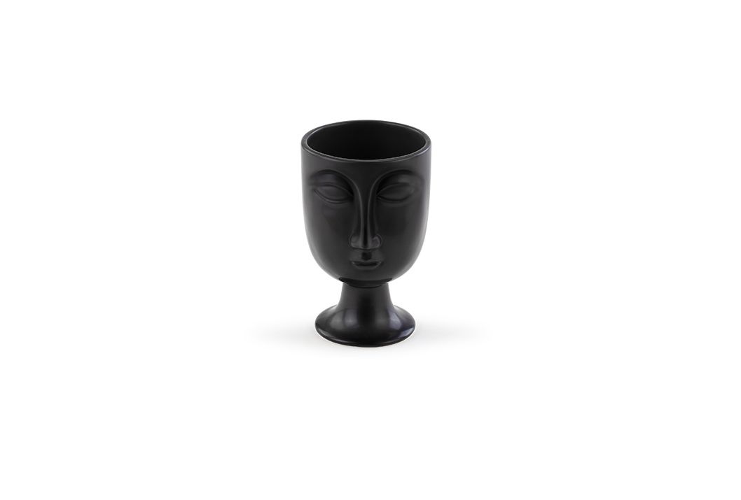 40% off was $12 now $7.19. 3.75L X 3.75W X 6.5H MATTE BLACK FACE PEDESTAL PLANTER