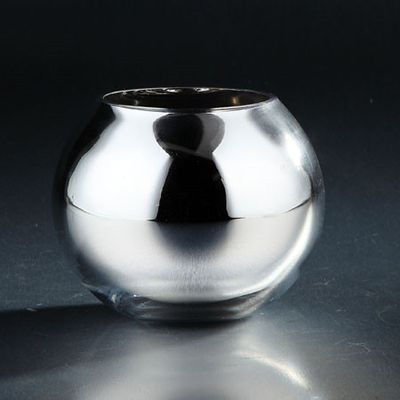 H:4.5" D:6” SILVER MIRROR FISH BOWL
