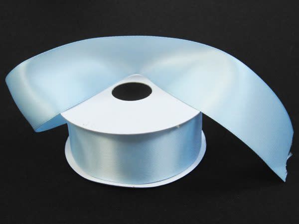 SILKY DOUBLE FACE SATIN NON WIRED EDGE 1.5"" x 25 YD BLUE