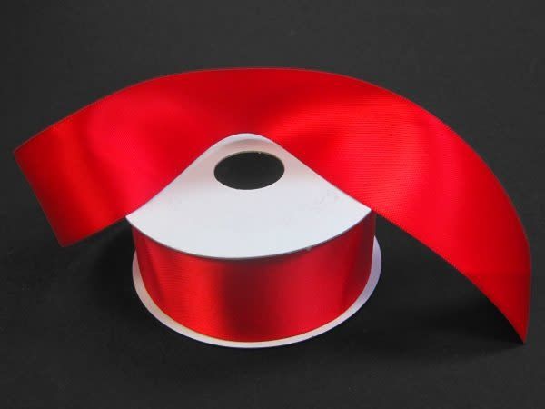 SILKY DOUBLE FACE SATIN NON WIRED EDGE 1.5"" x 25 YD RED