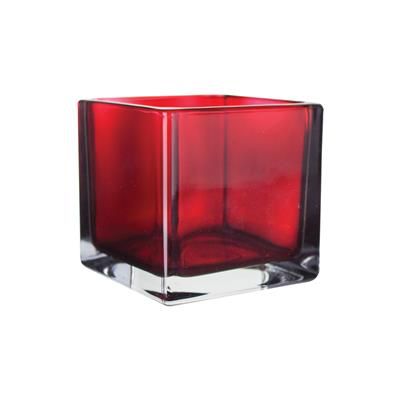 5" x 5" x 5" Square Vase - Ruby BOX CAN BE MARKED MG1010