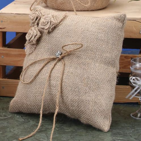 BURLAP RING PILLOW, REG $8.99, 50% OFF