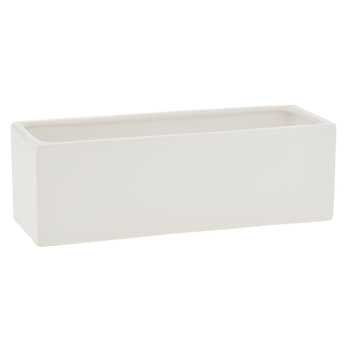 12"L x 4' x 4" RECT GLOSSY WHITE CERAMIC PLANTER