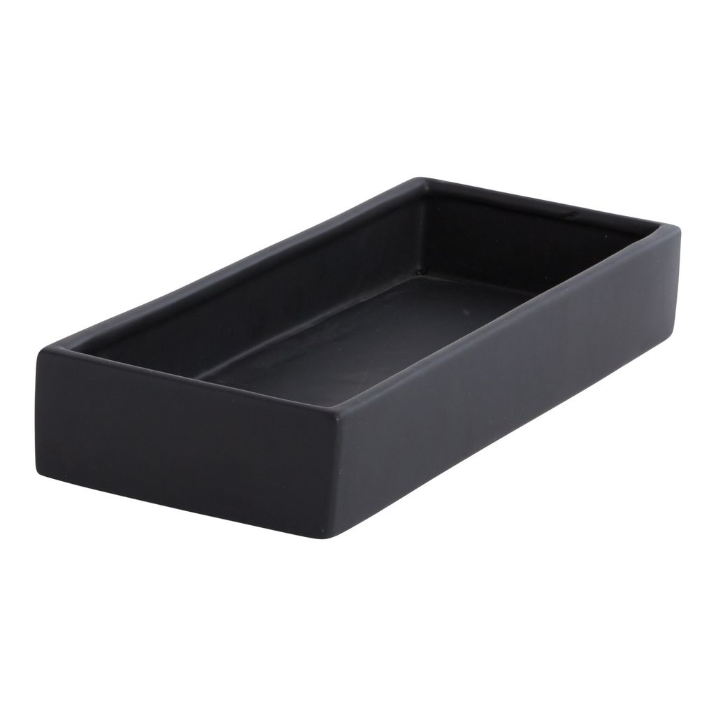 3”H X 13.75”LX 5”W MATTE BLACK URBAN PLANTER (AD)