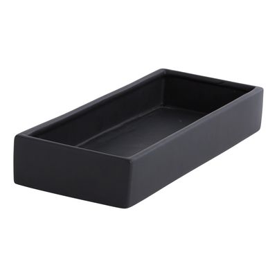 3”H X 13.75”LX 5”W MATTE BLACK URBAN PLANTER (AD)