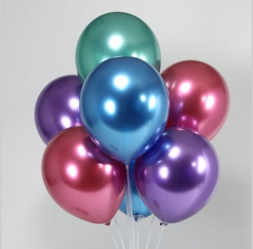 ASST 12’’ CHROME BALLOONS, 50 PCS, REG $7.99