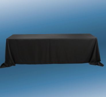 90” X 132” BLACK RECTANGLE POLYESTER TABLECLOTH
