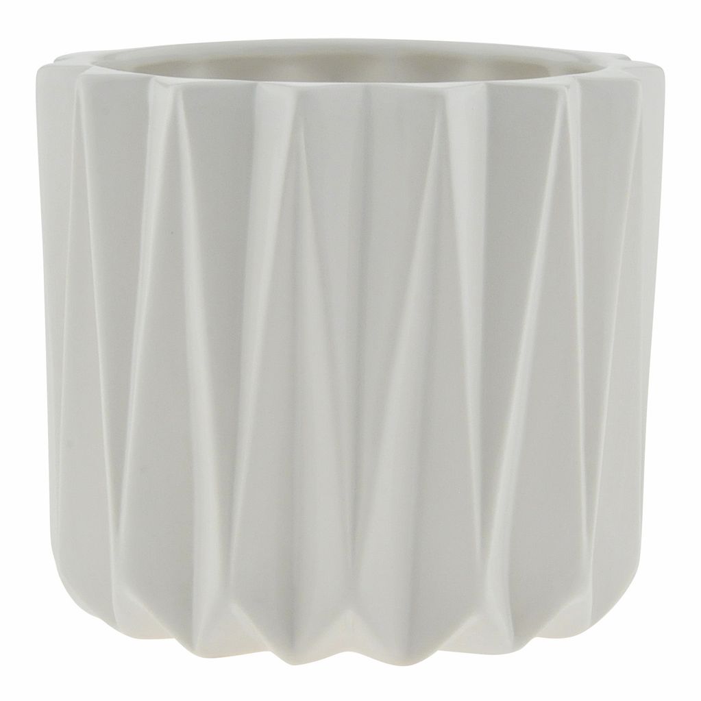 7” X 7” ROUND VERTICAL DESIGNS CERAMIC POT