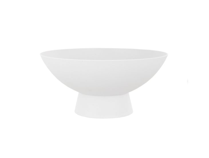 6”H X 10”D WHITE DEMI PLASTIC FOOTED COMPOTE BOWL