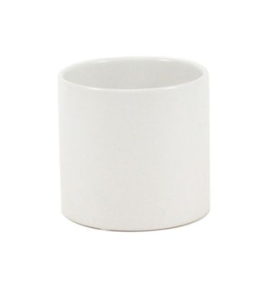 7” X 7” MATTE WHITE CERAMIC CYLINDER VASE POT