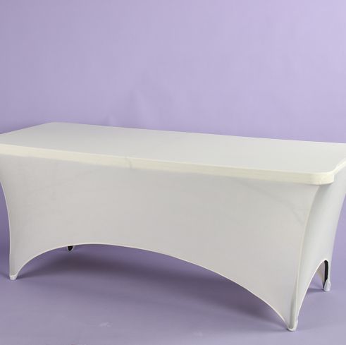 IVORY 8’ SPANDEX REC TABLE COVER 96"L X 30"W X 29"H