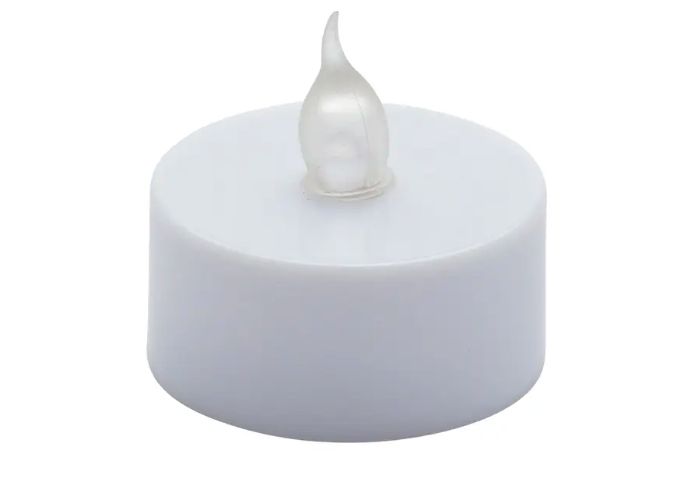 WHITE LED TEA LIGHT WHITE, 12 TO THE PACK