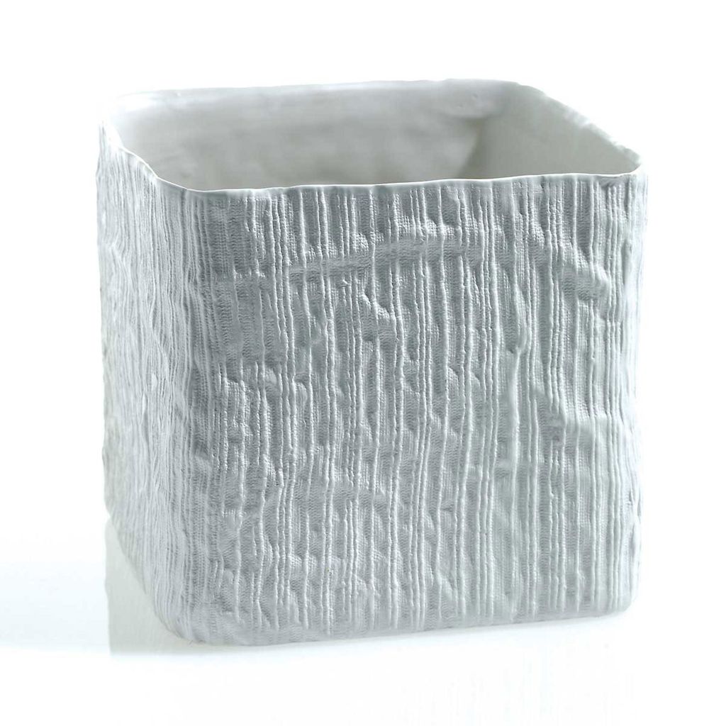 6.75'' x 6.25’' WHITE LINEN CUBE(AD)