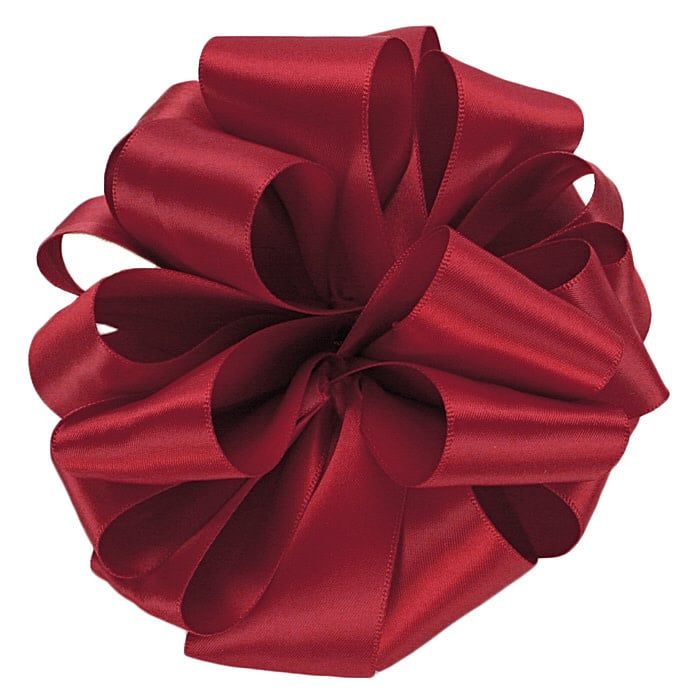 #9, 50 YD, DOUBLE FACE SATIN RIBBON SCARLETT RED