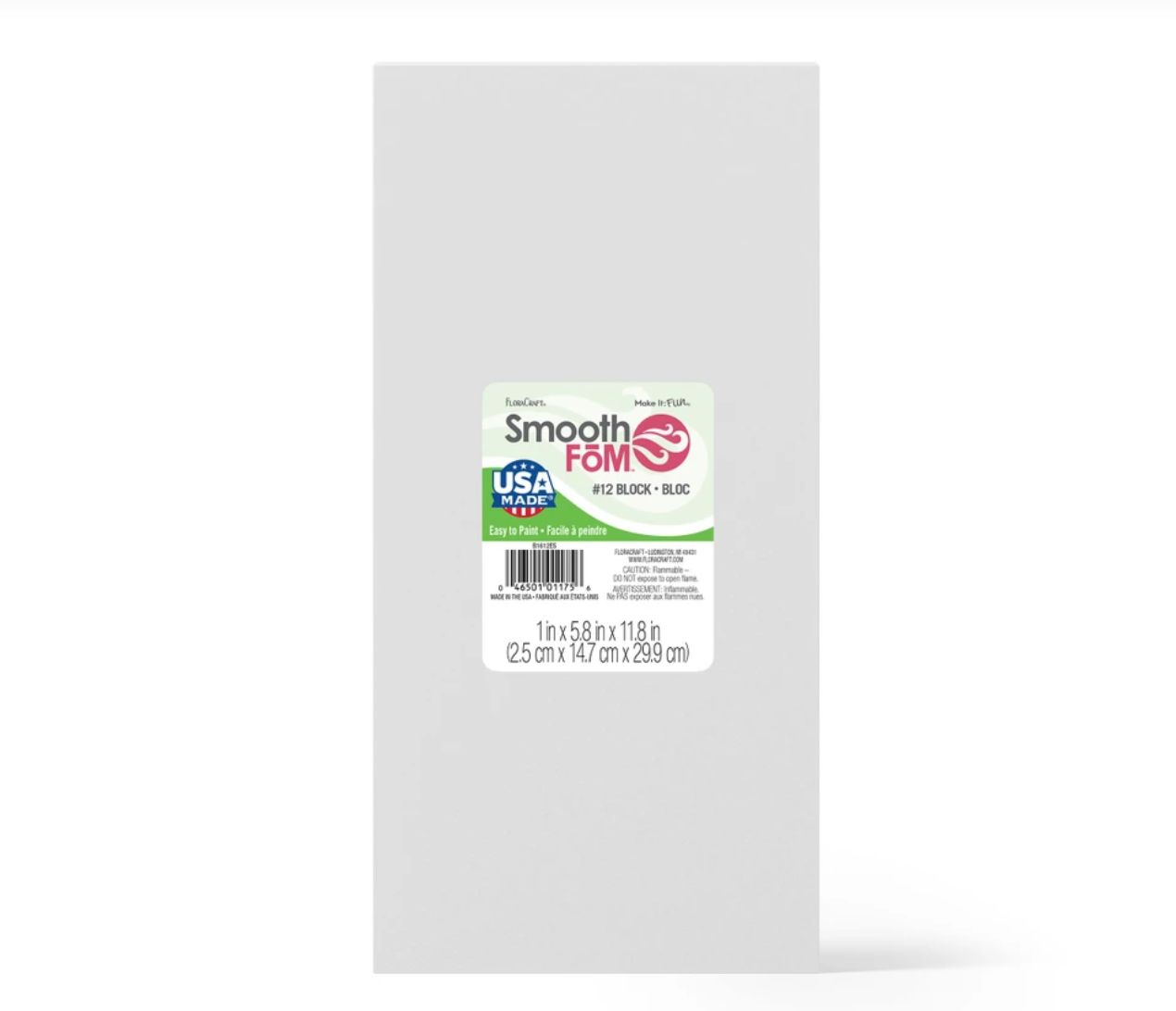 1" X 6" X 12” SMOOTHFOAM SHEET