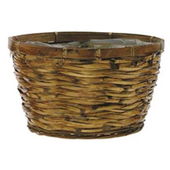 6” X 11”D BROWN BASKET W/ SEWN-IN-LINER